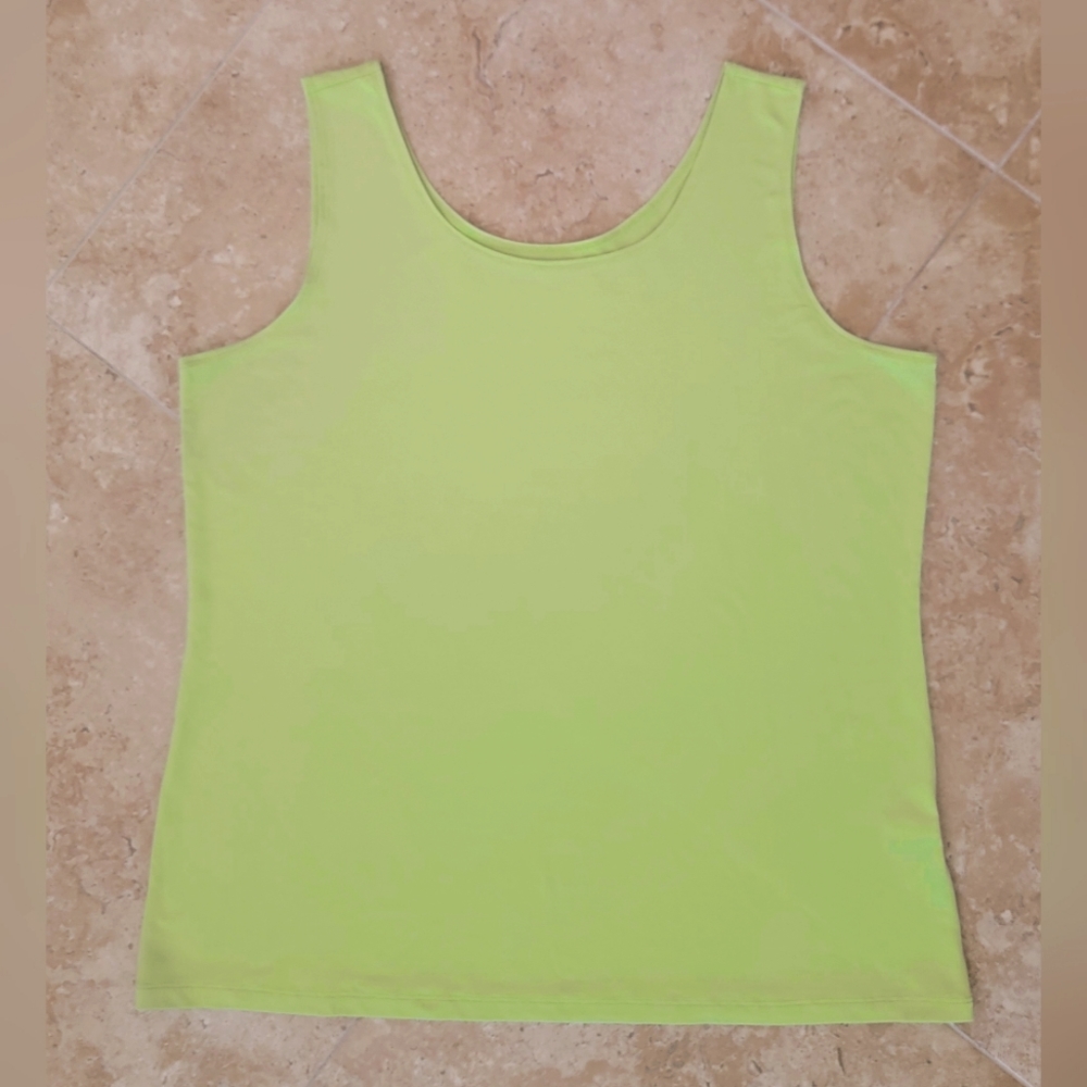 💥3 for $15💥 Like New XL Jersey Knit Sleeveless Tank Shell Peridot Lime Green